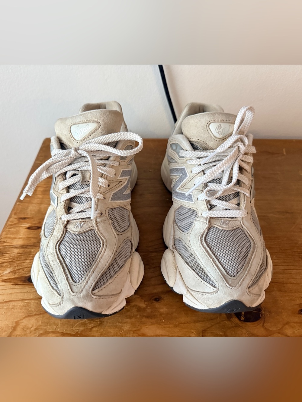 New Balance Kids Beige and Gray Athletic Sneakers